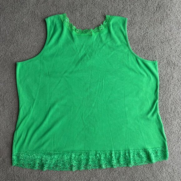 D Co Y2K Babydoll Top Lace Trim Ribbed Tank Top Womens 3X V Neck Fitted Vintage - Picture 6 of 7